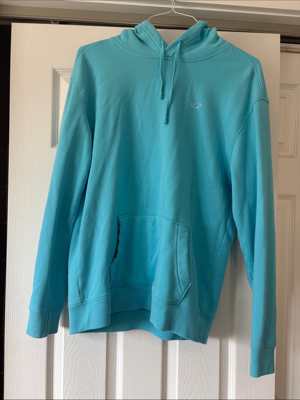 Hollister Men’s Aqua Blue Hoodie